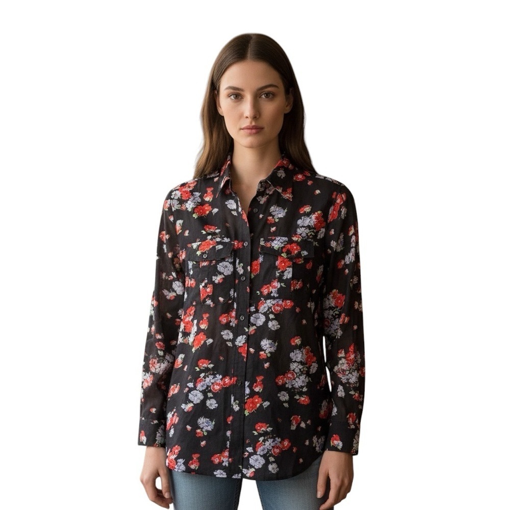 Ralph Lauren Silk Blend Floral Blouse - Like New - Size S - Picture 1 of 4
